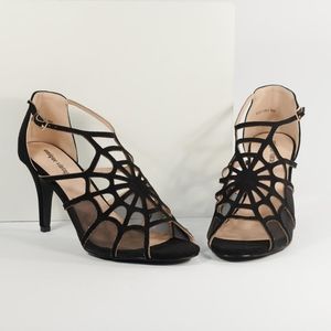 Black Spider Web Heels